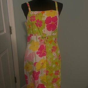Lilly Pulitzer Floral Dress - Pink, Yellow, Green